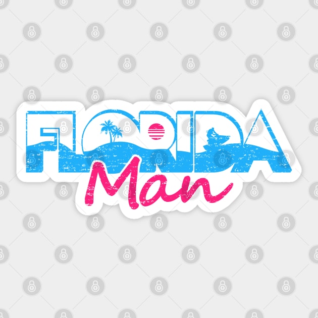 Retro Florida Man Vice Sticker by TextTees